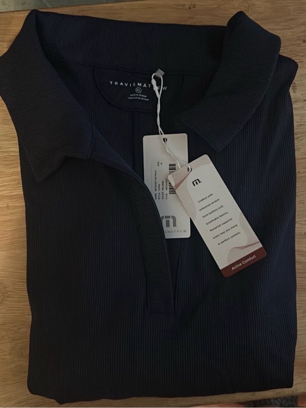 Travis Mathew Men’s Dark Navy Ribbed Polo
